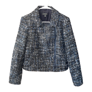 Ann Taylor Black and Blue Textured Blazer